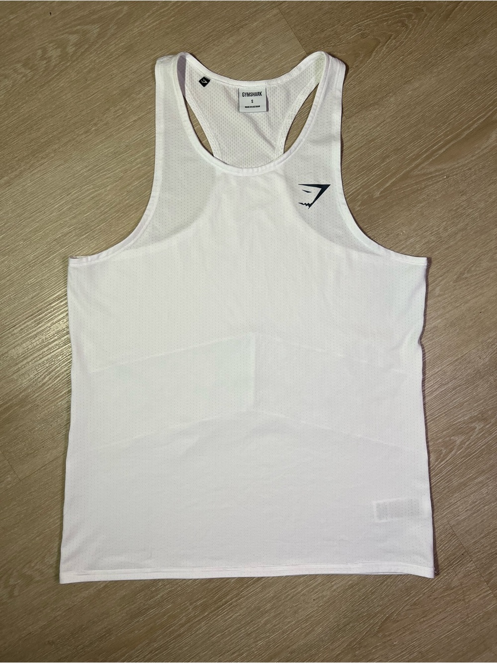 Gymshark Men’s Small White Performance Racerback Tank